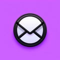 Minimalist Snail Mail Icon On Purple Background