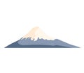 Minimalist snow capped mountain peak landscape. Simple flat design of a mountain summit. Nature theme and outdoor