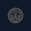 minimalist soccer football club emblem badge line art icon logo template vector illustration design. simple modern eagle mascot Royalty Free Stock Photo