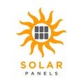 Minimalist solar panel vector logo Royalty Free Stock Photo