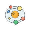 Minimalist Solar System Icon Royalty Free Stock Photo