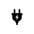 Minimalist Solid Power Plug Lightning Bolt Electricity Energy Icon Royalty Free Stock Photo