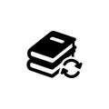 Minimalist Solid Two Stacked Books with Arrows Exchange Learning Education Icon Royalty Free Stock Photo
