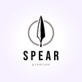 minimalist spear logo design, pike illustration design for retro vintage warriors