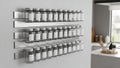 Spice Rack with Blank Labels Royalty Free Stock Photo