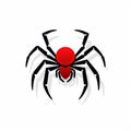Minimalist Spider Icon: Red Spider Black Vector Illustration Royalty Free Stock Photo