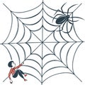 Minimalist spider web design with clean lines and geometric patterns in a modern abstract style