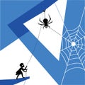Minimalist spider web design with clean lines and geometric patterns in a modern abstract style