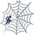 Minimalist spider web design with clean lines and geometric patterns in a modern abstract style