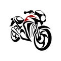 minimalist sport motorcycle vector bold black red front side silhouette Royalty Free Stock Photo