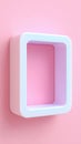 Minimalist White Frame on Light Pink Wall Background for Product Mockups Royalty Free Stock Photo