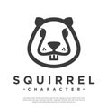 Minimalist squirrel character vector logo