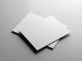 Minimalist stack of blank paper sheets on gray background Royalty Free Stock Photo