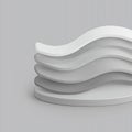 Minimalist stack of wavy shapes in monochromatic tones Royalty Free Stock Photo