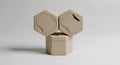 Minimalist Stacked Hexagonal Boxes with Slot Royalty Free Stock Photo