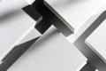 Minimalist Stacked White Paper with Dramatic Shadows Royalty Free Stock Photo