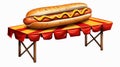 Minimalist Stage Design: Hotdog Table In Animated Illustration Style