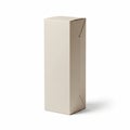 Minimalist standing cardboard box against white background Royalty Free Stock Photo