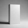 Minimalist standing white box on gray surface Royalty Free Stock Photo