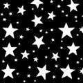 A minimalist star pattern design on a black background, creating a sparse yet charming visual. Perfect for various uses