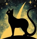 Minimalist Stencil Cat Star Sign (AI Generated