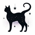 Minimalist Stencil Cat Star Sign (AI Generated