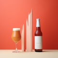 Minimalist Still Life: Fourdimensional Ida Ipa Bottle And Glass Design