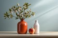 A minimalist still life: Vase, flower, and clean, serene simplicity Royalty Free Stock Photo