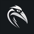 Minimalist Stork Beak Mask Logo Design In Black And White