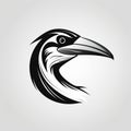 Minimalist Stork Beak Mask Logo Design In Black And White