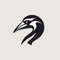 Minimalist Stork Beak Mask Logo Design In Black And White