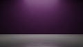 Minimalist studio background with deep purple wall and concrete floor Royalty Free Stock Photo