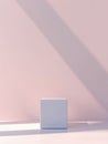 Minimalist studio with cube decor and soft shadows