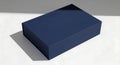 Elegant Blue Gift Box on White Surface Royalty Free Stock Photo