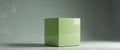 Minimalist Studio Shot of a Single Pale Green Rectangular Box on a White Surface Royalty Free Stock Photo