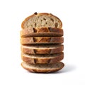 Minimalist Studio Shot of Sliced Rustic Loaf Stack Royalty Free Stock Photo