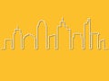 Minimalist style, City skyline. Vector illustration. Urban lands