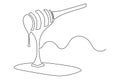 Minimalist style honey trapping continuous line illustration Royalty Free Stock Photo