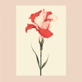 Minimalist Gladiolus Image With Rose On White Background