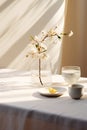 minimalist style japanese still life tea party Royalty Free Stock Photo