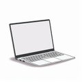 Minimalist Laptop Illustration On White Background