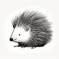Minimalist Porcupine Illustration With Simple Strokes