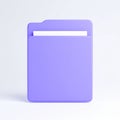 Minimalist style purple file folder icon on transparent background Royalty Free Stock Photo