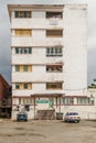 Minimalist styled white apartment building in Havana Cuba Royalty Free Stock Photo