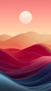 minimalist sunrise, designed as a wallpaper concept, captures the serene and aesthetic beauty of a morning sun. Royalty Free Stock Photo