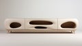 Minimalist Surrealism Sideboard With Holes - Beige, Soft Edges, Rounded Forms Royalty Free Stock Photo