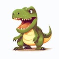 Minimalist T-Rex Illustration with Scary Angry Face for Infantile Designs.