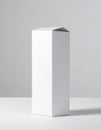 Minimalist Tall White Rectangular Product Box on White Background Studio Shot Royalty Free Stock Photo