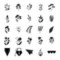 Minimalist tattoo botanical flowers leaves stuff sketch silhouette art icons