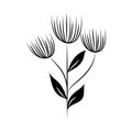 Minimalist tattoo flowers leaves foliage herb silhouette art